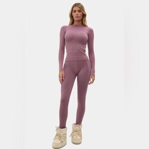 Halfdays Johnson Top and Sophia Legging Set in Amethyst/Glazed Cherry